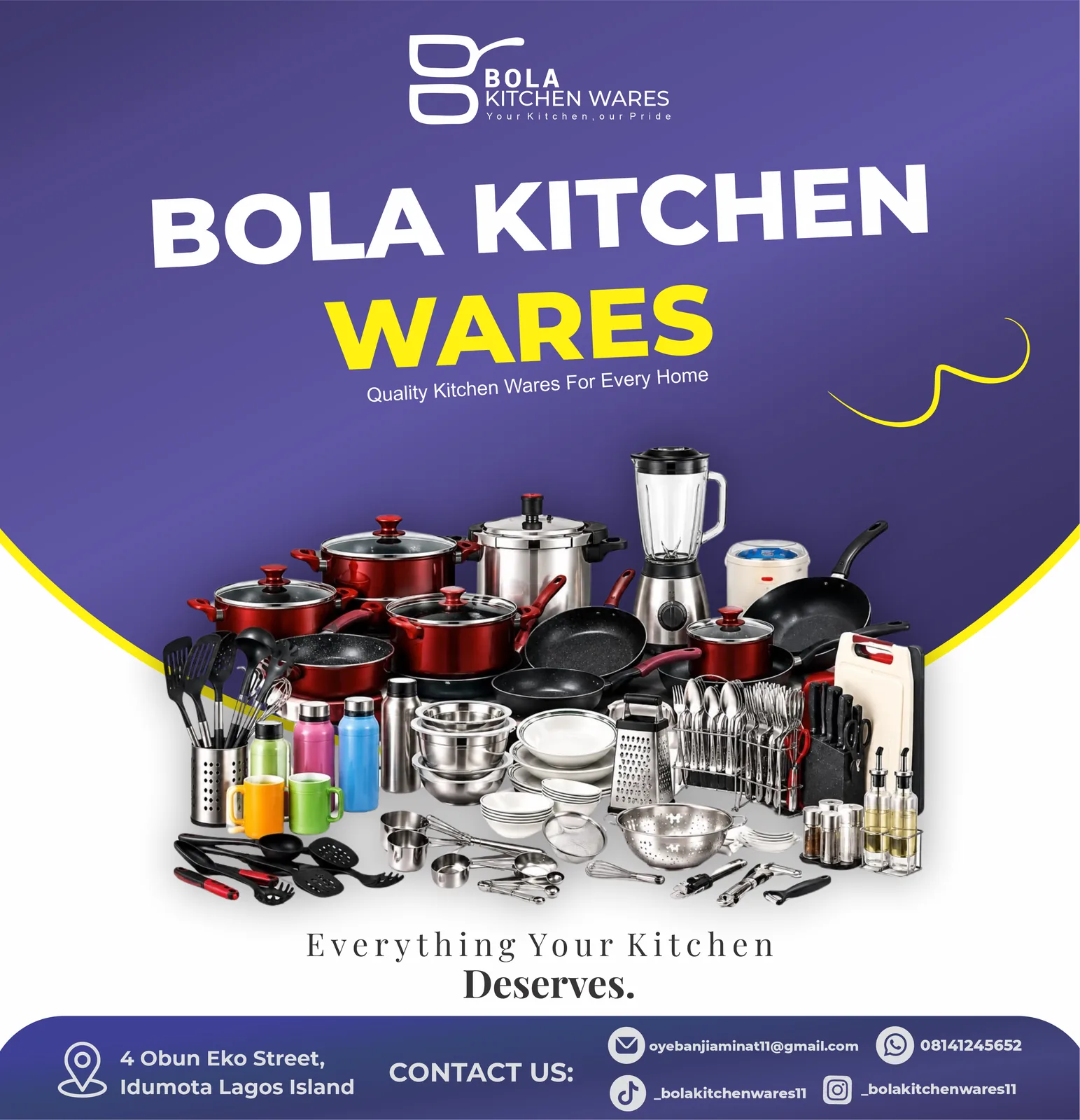 Bola Kitchen Wares identity artwork